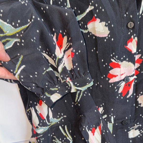 Rebecca Taylor Black Dress with Floral Accents - Picture 3 of 9